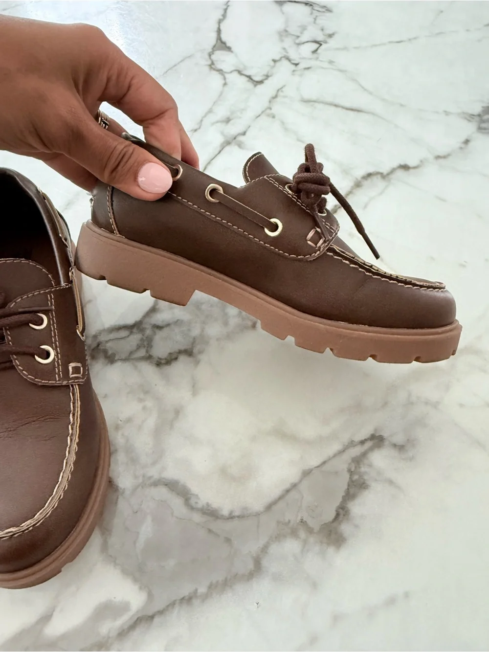 H&M Brown Kids Boat Shoes with Contrast Stitching